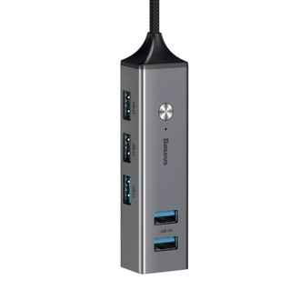 Переходник Baseus Cube series USB to USB to 5 USB HUB Adapter - фото 3