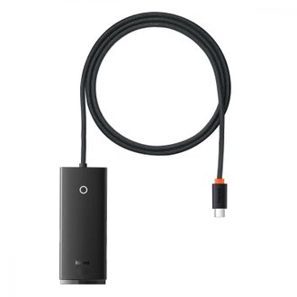 Переходник USB-Хаб Baseus Lite Series 4-Port Type-C HUB 0.25m Black (WKQX030301) - фото 1
