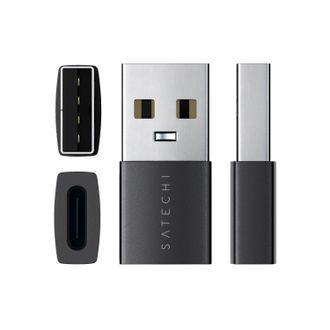 Адаптер Satechi Type-A to Type-C Adapter Space Black (2pcs) (ST-A2TAUCC) - фото 2