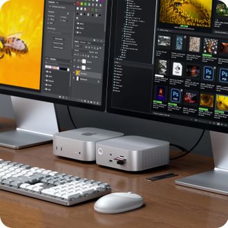 Хаб Satechi Thunderbolt 5 CubeDock Station with SSD Enclosure Silver (ST-DT5CES-EU) - фото 4