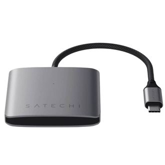 Мультипортовый адаптер Satechi 4-Port USB-C with PD Space Grey (ST-H4CPDM) - фото 2