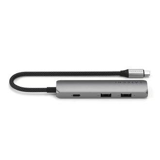 Мультипортовый адаптер Satechi 4-in-1 USB-C Slim Multiport 4K Space Grey (ST-P4SM) - фото 3