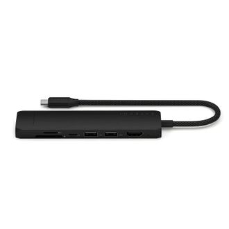 Мультипортовый адаптер Satechi 7-in-1 USB-C Slim Multiport 4K with Ethernet Black (ST-P7SK) - фото 3