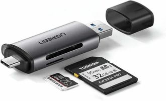 Картридер UGREEN CM185 USB-C/USB-A Card Reader (UGR-50706) - фото 2 Картридер UGREEN CM185 USB-C/USB-A Card Reader (UGR-50706) - фото 2