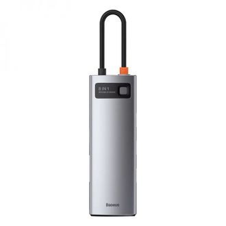 USB-Хаб Baseus Metal Gleam Series 8-in-1 Type-C Gray (CAHUB-CV0G) - фото 2 USB-Хаб Baseus Metal Gleam Series 8-in-1 Type-C Gray (CAHUB-CV0G) - фото 2