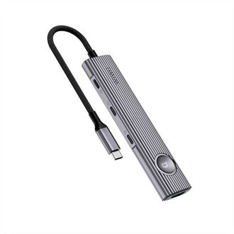 Адаптер HUB WIWU Docking Station 8in1 USB-C to 2xUSB3.0+2xUSB-C+HDMI+SD/MicroSD+PD 100W (Wi-HB001) - фото 2