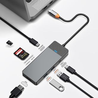 Адаптер HUB WIWU [A721HD] Linker 7in1 USB-C to USB-C+2xUSB3.1+HDMI+SD/MicroSD+PD 100W - фото 2