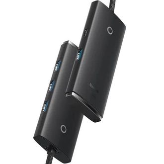 Хаб Baseus Lite Series 4-in-1 (Type-C to USB 3.0*4 ) (1m) (black) (WKQX030401) - фото 2
