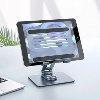 Подставка для ноутбука HOCO PH52 Might metal rotating tablet desktop holder Metal Gray - фото 3