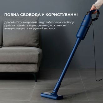 Пилосос 2в1 (вертикальний + ручний) Deerma Corded Stick Vacuum Cleaner Blue (DX1000W) - фото 2