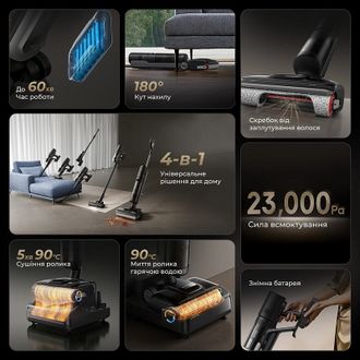 Пилосос ручний миючий Dreame H12 DUAL FlexReach (HHV31A) Europe - фото 2 Пилосос ручний миючий Dreame H12 DUAL FlexReach (HHV31A) Europe - фото 2