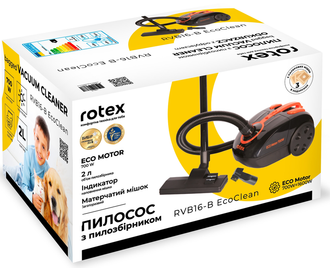 Пилосос з мішком Rotex RVB16-B EcoClean - фото 4