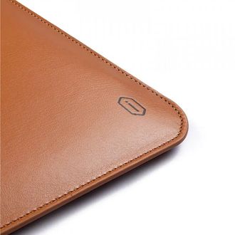 Папка конверт Wiwu Skin Pro 2 Leather MacBook 14.2 /brown - фото 2