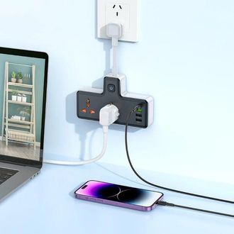 Сетевой фильтр HOCO AC12 Reise 2-position expansion socket(PD30W/1C3A) Black - фото 3 Сетевой фильтр HOCO AC12 Reise 2-position expansion socket(PD30W/1C3A) Black - фото 3