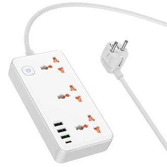 Сетевой фильтр Hoco AC8A 3USB + USB-C 220V 30W PD 1.5m - white - фото 2 Сетевой фильтр Hoco AC8A 3USB + USB-C 220V 30W PD 1.5m - white - фото 2
