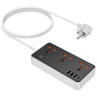 Сетевой фильтр Hoco AC8A 3USB + USB-C 220V 30W PD 1.5m - black - фото 2