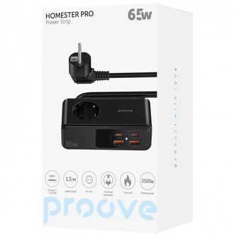 Сетевой фильтр Proove Homester Pro 65W (AC + 2xType-C + 2xUSB) 1.5m (black) (PSHP25002201) - фото 3 Сетевой фильтр Proove Homester Pro 65W (AC + 2xType-C + 2xUSB) 1.5m (black) (PSHP25002201) - фото 3
