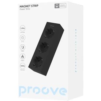 Сетевой фильтр Proove Magnet Strip (3xAC) 1.6m (black) (PSMS25000001) - фото 3