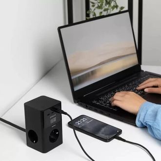 Мережевий фільтр Proove Power Cube 65W (3xAC + 2xType-C + 1xUSB) 1.5m (black) (PSPC36801201) - фото 3 Мережевий фільтр Proove Power Cube 65W (3xAC + 2xType-C + 1xUSB) 1.5m (black) (PSPC36801201) - фото 3