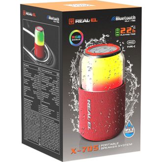 Портативная колонка REAL-EL X-705 Red (EL121600025) - фото 5 Портативная колонка REAL-EL X-705 Red (EL121600025) - фото 5
