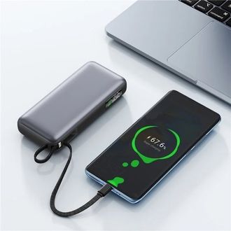 Зовнішній акумулятор Power Bank Acefast M22 20000mAh 130W PD QC3.0 USB-A+USB-C cable Black (6974316283904) - фото 3 Зовнішній акумулятор Power Bank Acefast M22 20000mAh 130W PD QC3.0 USB-A+USB-C cable Black (6974316283904) - фото 3