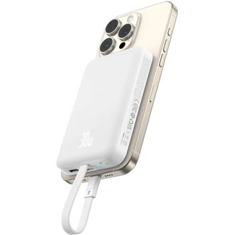 Портативна батарея Baseus Magnetic Mini 30W 10000mAh (white) (P1002210B223-00) - фото 3 Портативна батарея Baseus Magnetic Mini 30W 10000mAh (white) (P1002210B223-00) - фото 3