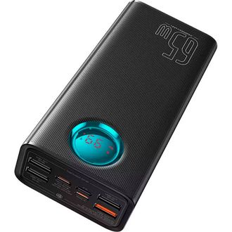 Внешний аккумулятор (павербанк) Baseus Amblight Digital Display Fast Charge Power Bank 26800mAh 65W Cluster Black (P10022402113-00) - фото 2