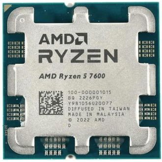 Процесор AMD Ryzen 5 7600 (6C/12T, 4.7-5.1GHz,32MB,65W,AM5) tray (100-000001015) - фото 1