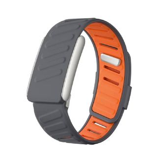 Ремешок для фитнес-браслета Whoop 5.0 (Silver frame) SportFlex Series (Dark Gray-Orange) - фото 1