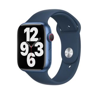 Ремешок Apple Sport Band Abyss Blue для Apple Watch 45/44/42mm (MKUW3) - фото 2 Ремешок Apple Sport Band Abyss Blue для Apple Watch 45/44/42mm (MKUW3) - фото 2