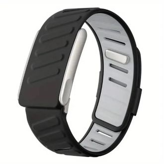 Ремешок для фитнес-браслета Whoop 5.0 MG (Silver frame) SportFlex Series (Black-Light Gray) - фото 1