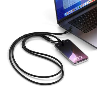 Ремешок-кабель Satechi OntheGo USB-C Lanyard 60W Cable Black (1.5 m) (ST-LOTGLK) - фото 2 Ремешок-кабель Satechi OntheGo USB-C Lanyard 60W Cable Black (1.5 m) (ST-LOTGLK) - фото 2