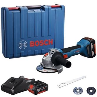 Угловая шлифмашина акум. BOSCH 125 мм 18В GWS 18V-8 2х 4Ah (06019N9020) - фото 1