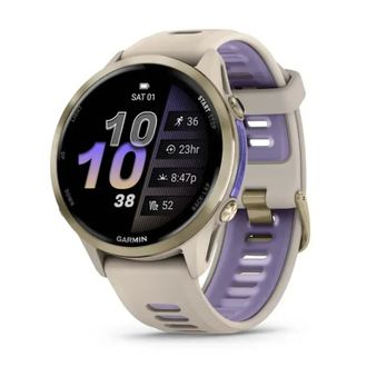 Смарт-часы Garmin Forerunner 970 French Gray Soft Gold Titanium with French Gray/Translucent Indigo Silicone with Sot Gold Buckle (010-02969-62) (UA) - фото 1