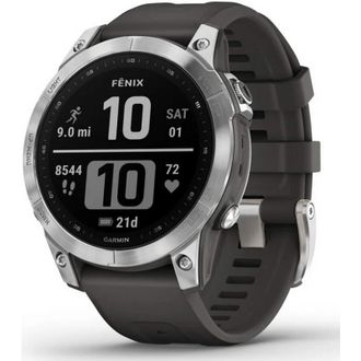 Смарт-часы Garmin Fenix 7 Silver with Graphite Band (010-02540-01) - фото 1 Смарт-часы Garmin Fenix 7 Silver with Graphite Band (010-02540-01) - фото 1