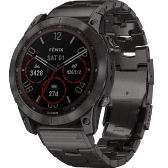 Смарт-годинник Garmin Fenix 7X Sapphire Solar Carbon Grey DLC Titanium with Carbon Grey DLC Vented Titanium Band (010-02541-27) - фото 1