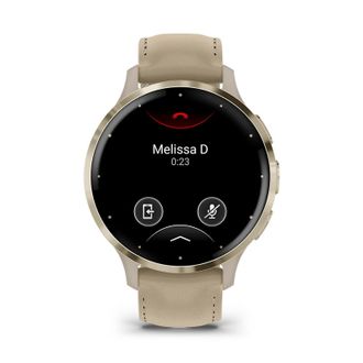 Смарт-годинник Garmin Venu 3S Soft Gold S. Steel Bezel w. French Gray Case and Leather Band (010-02785-55) UA - фото 2