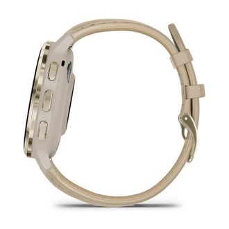 Смарт-годинник Garmin Venu 3S Soft Gold S. Steel Bezel w. French Gray Case and Leather Band (010-02785-55) UA - фото 4