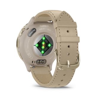Смарт-годинник Garmin Venu 3S Soft Gold S. Steel Bezel w. French Gray Case and Leather Band (010-02785-55) UA - фото 6