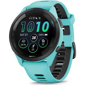 Смарт-часы Garmin Forerunner 265 Black Bezel w. Aqua Case and Aqua/Black Silicone Band (010-02810-02/12) - фото 1