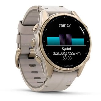 Смарт-часы Garmin Fenix8 43mm AMOLED Sapphire Soft Gold with Limestone Leather Band (010-02903-40) (UA) - фото 2