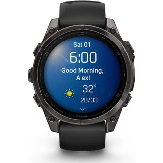 Смарт-годинник Garmin fenix 8 AMOLED 47 mm Sapphire, Carbon Gray DLC Titanium with Black/Pebble Gray Silicone Band (010-02904-20/21/29) - фото 2 Смарт-годинник Garmin fenix 8 AMOLED 47 mm Sapphire, Carbon Gray DLC Titanium with Black/Pebble Gray Silicone Band (010-02904-20/21/29) - фото 2
