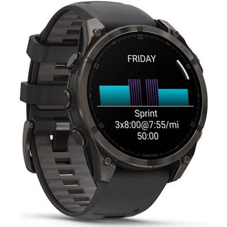 Смарт-годинник Garmin fenix 8 AMOLED 47 mm Sapphire, Carbon Gray DLC Titanium with Black/Pebble Gray Silicone Band (010-02904-20/21/29) - фото 3 Смарт-годинник Garmin fenix 8 AMOLED 47 mm Sapphire, Carbon Gray DLC Titanium with Black/Pebble Gray Silicone Band (010-02904-20/21/29) - фото 3