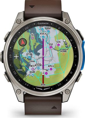 Смарт-часы Garmin D2 Mach 2 47mm Titanium w. Oxford Brown Leather Band (010-02904-30/31) - фото 5