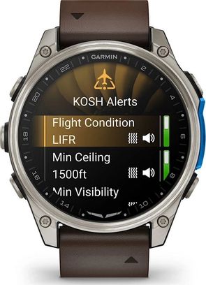 Смарт-часы Garmin D2 Mach 2 47mm Titanium w. Oxford Brown Leather Band (010-02904-30/31) - фото 6