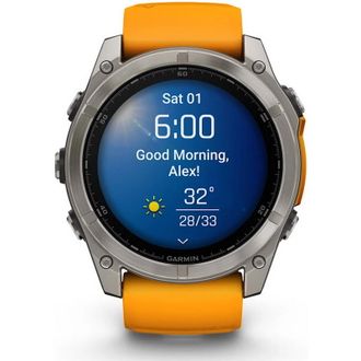 Смарт-часы Garmin Fenix8 51mm AMOLED SapphireTitanium w.Spark Orange/Graphite Silicone Band 010-02905-11 (UA) - фото 2 Смарт-часы Garmin Fenix8 51mm AMOLED SapphireTitanium w.Spark Orange/Graphite Silicone Band 010-02905-11 (UA) - фото 2