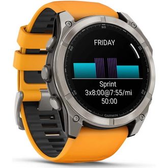 Смарт-часы Garmin Fenix8 51mm AMOLED SapphireTitanium w.Spark Orange/Graphite Silicone Band 010-02905-11 (UA) - фото 3 Смарт-часы Garmin Fenix8 51mm AMOLED SapphireTitanium w.Spark Orange/Graphite Silicone Band 010-02905-11 (UA) - фото 3