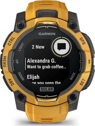 Смарт-годинник Garmin Instinct 3 45mm Solar Sunburst with Sunburst/Gray Band (010-02934-02) - фото 3 Смарт-годинник Garmin Instinct 3 45mm Solar Sunburst with Sunburst/Gray Band (010-02934-02) - фото 3