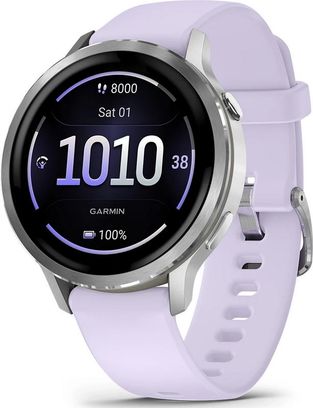 Смарт-годинник Garmin Venu 4 41 mm Silver with Periwinkle Silicone Band (010-03013-01) - фото 1