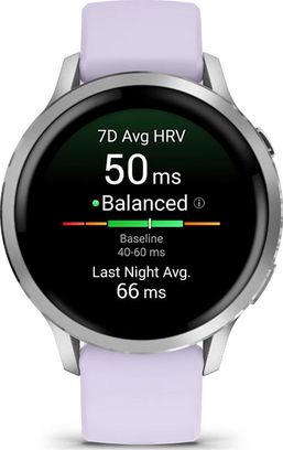 Смарт-годинник Garmin Venu 4 41 mm Silver with Periwinkle Silicone Band (010-03013-01) - фото 2
